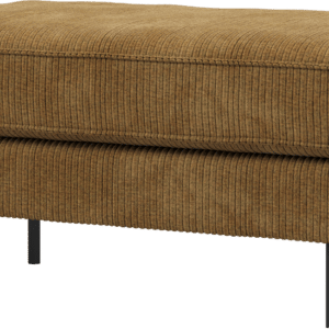 Skammel WOOOD Rodeo puf fodskammel honninggul Remy Rib velour H45ÃB84ÃD54 cm